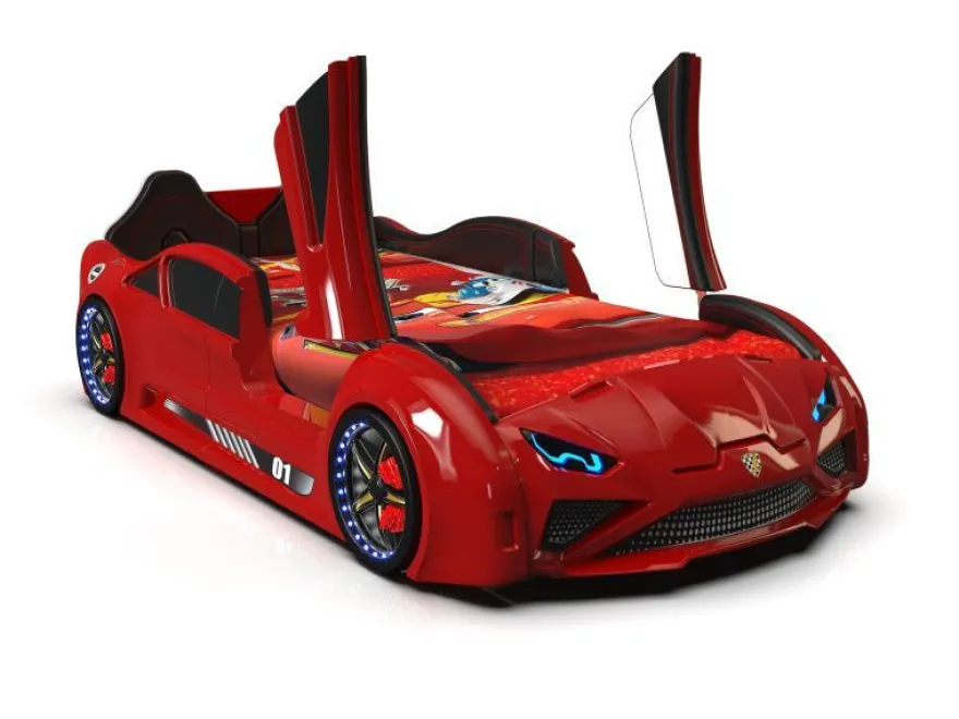 Autobett Lambo New Model RED mit Flügeltüren