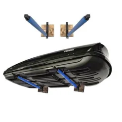 Auto Dachbox Wandhalterung Dachboxhalter WSB.O blau 82 cm für Garage Stahl Holz 10175