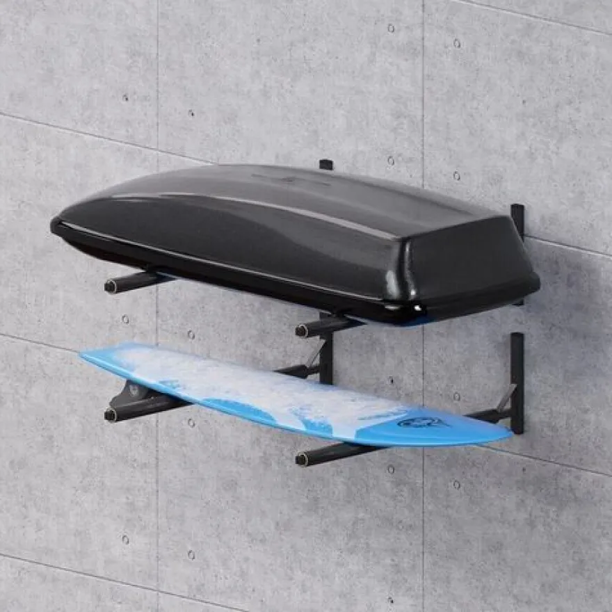 Auto Dachbox Wandhalterung Dachboxhalter WSB.O blau 82 cm für Garage Stahl Holz 10175