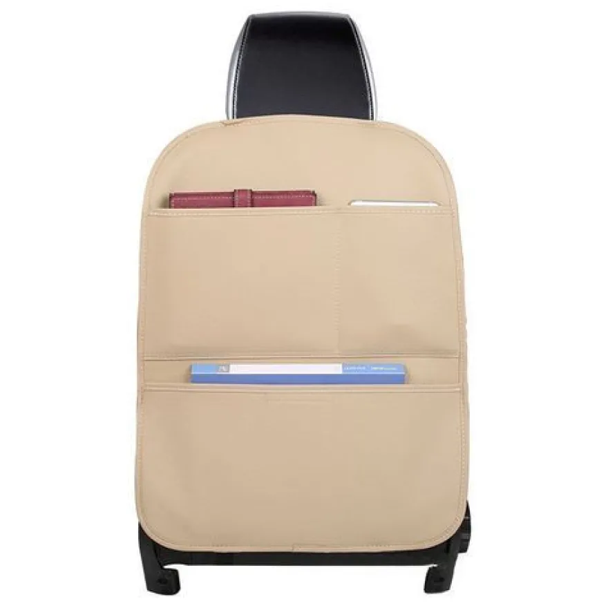 Autositz-Rückenlehnen-Organizer, Sitzbezug, beige