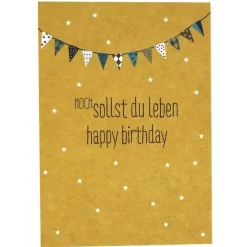 Ava & Yves Postkarte Geburtstag Hoch sollst du leben
