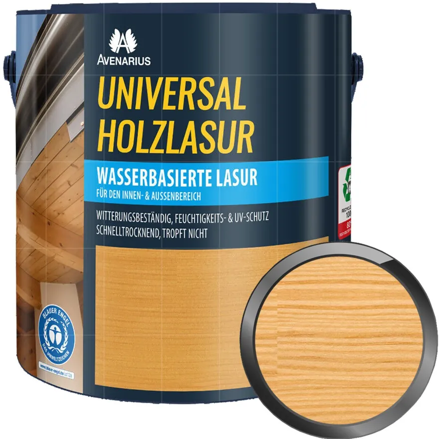 Avenarius Universal Holzlasur 5 Ltr Holzschutzlasur innen + aussen Wetterschutz