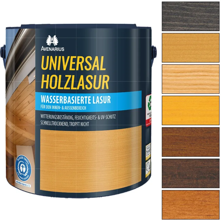 Avenarius Universal Holzlasur 5 Ltr Holzschutzlasur innen + aussen Wetterschutz