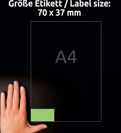 AVERY Zweckform 3450 Grüne Etiketten (2.400 Aufkleber, 70x37mm auf A4, permanent haft