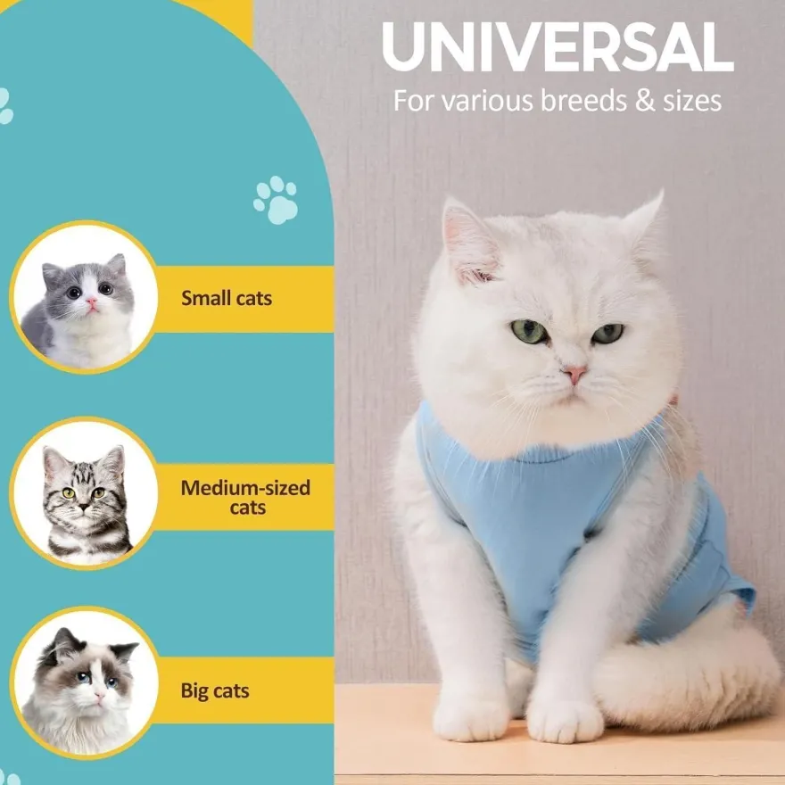 Avont Katzenbody Recovery Suit Modal Kastration Spay Entwöhnung Leckschutz S
