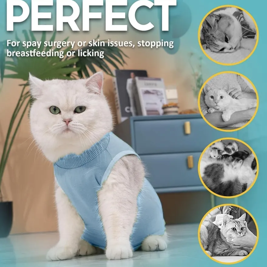 Avont Katzenbody Recovery Suit Modal Kastration Spay Entwöhnung Leckschutz S