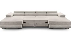 AX LIVING Sofa U Form mit Schlaffunktion - Arborio U 352 cm in Weiß