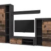 AX LIVING Spacoro Wohnwand grau modern Matera Oldwood 270 cm ohne LED