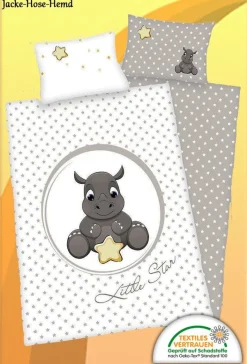 Babybettwäsche Babydecke Bettwäsche Kuscheldecke Nashorn Decke Set einzeln