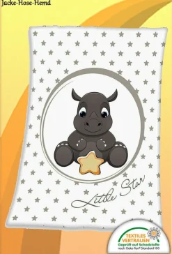 Babybettwäsche Babydecke Bettwäsche Kuscheldecke Nashorn Decke Set einzeln