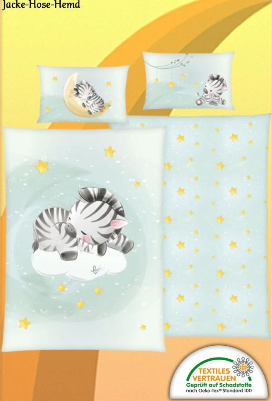 Babybettwäsche Babydecke Bettwäsche Kuscheldecke Decke - Zebra Wolke Sterne NEU