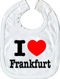 Baby-Lätzchen mit Druckmotiv - I love Frankfurt - 07049 - weiss