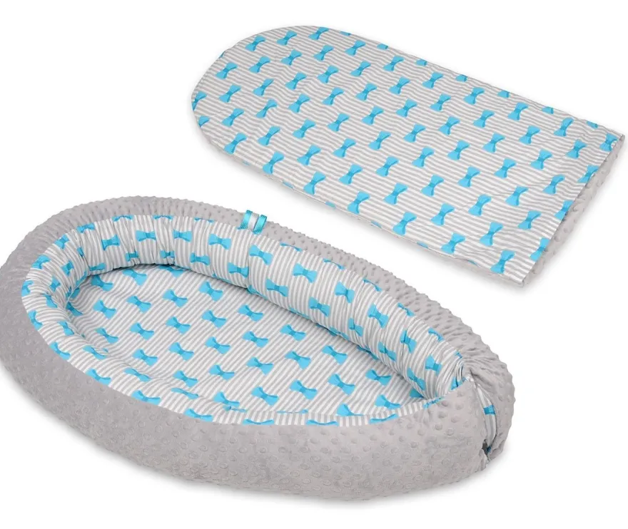 Babynest - Babynest - 0-8 Monate - 82x54cm - Schleifen - grau