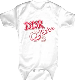 Babystrampler mit Print – DDR Erbe – 08388 weiß - 6-12 Monate