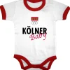 Babystrampler mit Print - Kölner Baby - 08324 weiß-rot - Gr. 0-24 Monate