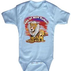 Babystrampler mit Print - Opa ist mein Kumpel - 08315 versch. Farben Gr. hellblau / 6