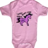 Babystrampler mit Print - Tausche Bruder gegen Pony - 08377 rosa - 6-12 Monate