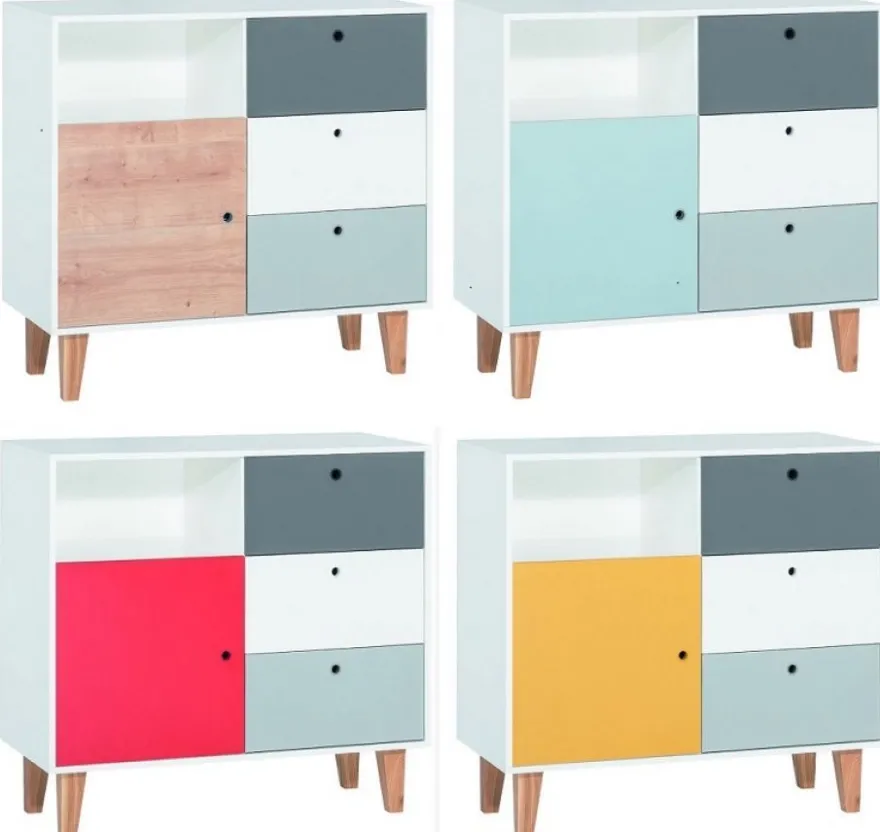 Babyzimmer Kinderzimmer Komplett COLIN Set A Schrank Wickelkommode Bett 70x140 Regal