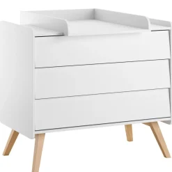 Babyzimmer Kinderzimmer komplett VIENNA Set B weiß eiche Schrank Kommode Bett