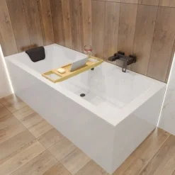 Badewanne Rechteck 190x90 Acrylschürze Ablage Kopfstütze Ablauf und Füße GRATIS