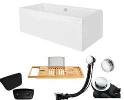 Badewanne Rechteck 190x90 Acrylschürze Ablage Kopfstütze Ablauf und Füße GRATIS
