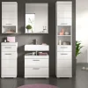 Badezimmer Badmöbel Set 5-tlg. weiß Hochglanz Badkombination Hochschrank Shawn 164 cm
