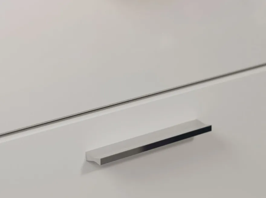 Badezimmer Bad Möbel Set weiß Hochglanz Eiche Badset mit Hochschrank Mambo 112 cm