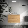 Badezimmermöbel BALTIC 900 2 Schubladen EICHE AFRIKA + Waschtisch + Spiegel