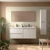 Badezimmermöbel BALTIC 1400 2 Türen und 2 Schubladen WHITE GLOSS + Waschtisch + Spieg
