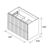 Badezimmermöbel BIBA 1000 2 Metallschubladen mit Soft-Close Terracota 989 x 540 x 450
