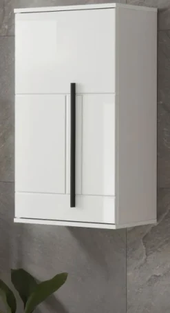 Bad Hängeschrank Hochglanz weiß Badezimmer Schrank Ober Hänger Badmöbel Design-D