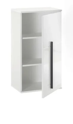 Bad Hängeschrank Hochglanz weiß Badezimmer Schrank Ober Hänger Badmöbel Design-D