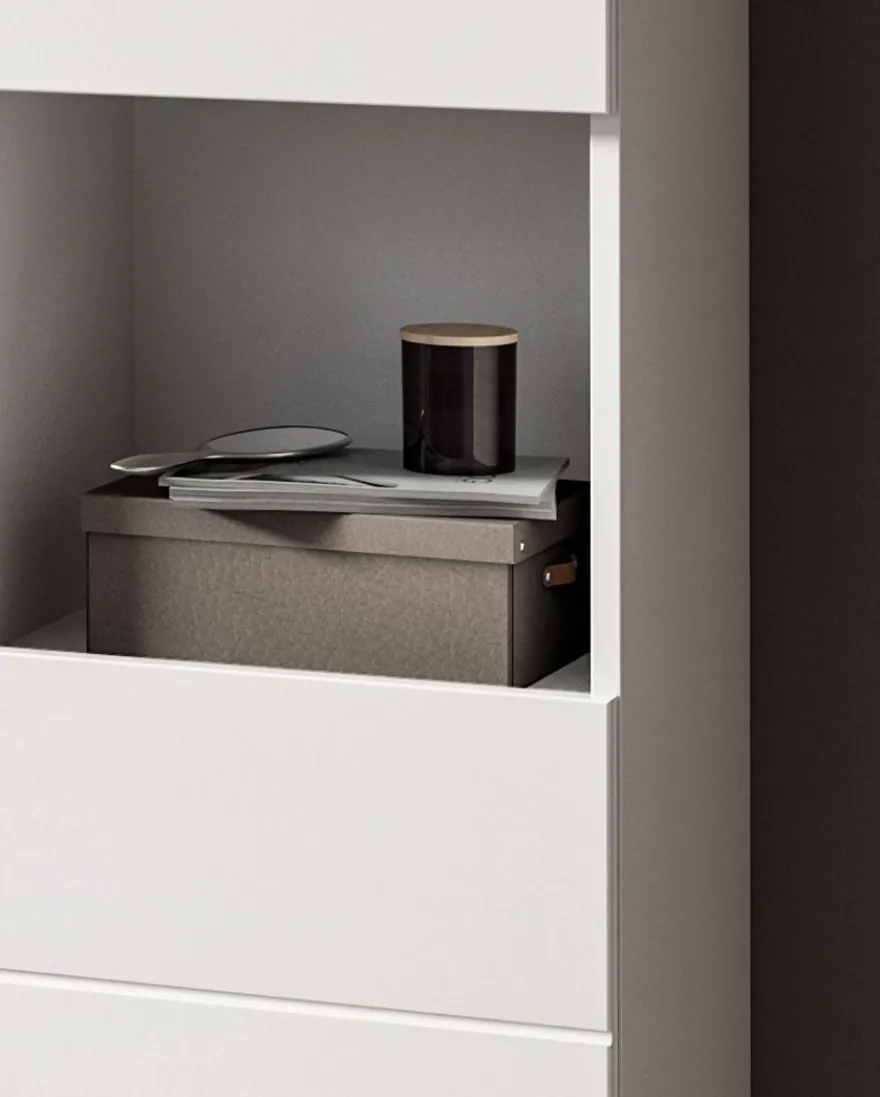Badmöbel Kommode Badezimmer Unterschrank weiß Hochglanz Badkommode Larik 38 x 106 cm