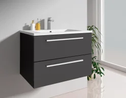 Badmöbel-Set Unterschrank Waschtisch Gäste-WC 60 cm 70 cm 90 cm weiß schwarz