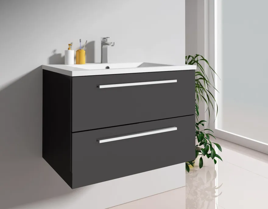Badmöbel-Set Unterschrank Waschtisch Gäste-WC 60 cm 70 cm 90 cm weiß schwarz
