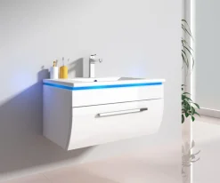 Badmöbel-Set Unterschrank Waschtisch Gäste-WC 60 cm 70 cm 90 cm weiß schwarz