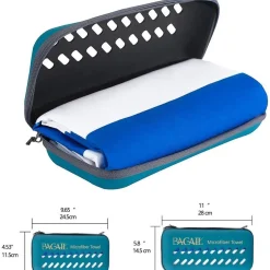 BAGAIL Strandtuch Mikrofaser XXL 180x90cm Blau Streifen - Schnelltrocknend