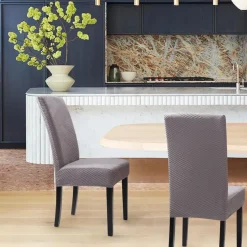 BalladHome Stuhlhussen 4er Set, moderne Twill Jacquard Stretch Stuhlbezüge für