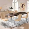 BalladHome Stuhlhussen 6 Stück, Beige - Elastische Stretchhusse für Küche
