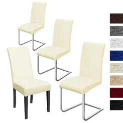 BalladHome Stuhlhussen 4 Stück, Stretch-Stuhlbezug elastisch, bi-elastic