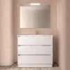 BALTIC Komplett-Set 1000 3 Schubladen WHITE GLOSS + Waschtisch + Spiegel + Leucht