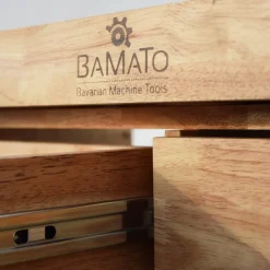BAMATO Hobelbank WORK-1640 aus Massivholz Werkbank mit Spannzange 4 Schubladen
