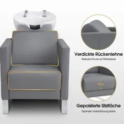 BarberPub Friseurstuhl mit Waschbecken 8611