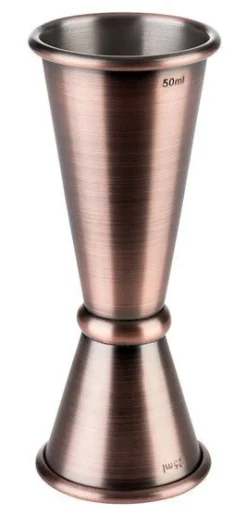 Barmaß Bar Jigger Cocktailmaß Meßbecher 2,5 / 5 cl Kupfer Antik Ø 4 x 11 cm