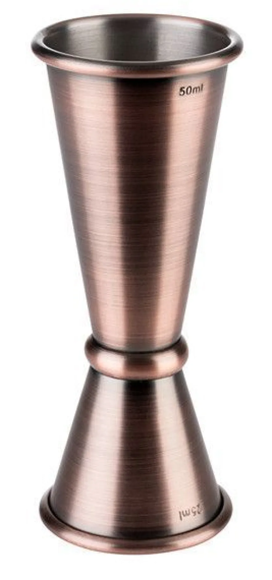 Barmaß Bar Jigger Cocktailmaß Meßbecher 2,5 / 5 cl Kupfer Antik Ø 4 x 11 cm