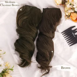 Barsdar Clip in Haarverlängerungen 30cm Braun Wellige Extensions 6PCs