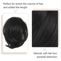 Barsdar Haarteil Hair Extensions Pferdeschwanz Verlängerung - Dunkelbraun