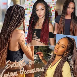Barsdar Pre Stretched Braiding Haare, 66cm, 8 Packs Ombre Haarverlängerungen