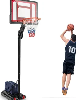 Basketballständer 228-265 cm höhenverstellbar, Basketballkorb mit Ständer & 2 Rädern