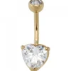 Bauchnabel Piercing Herz Edelstahl mit gold farbener PVD-Beschichtung